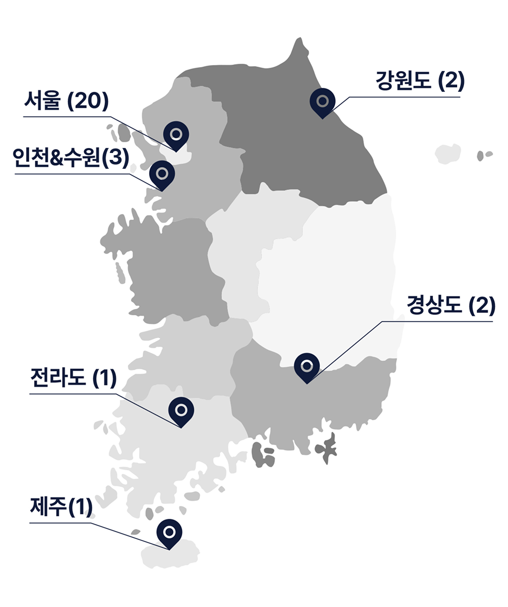 국내 아코르 호텔 위치 지도